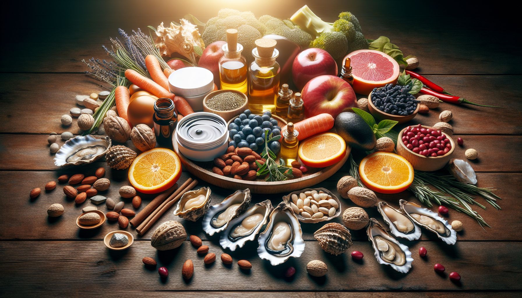 Image of various libido supplements, capsules, and herbs